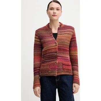 Dámský svetr Kardigan s příměsí vlny United Colors of Benetton oranžová barva, 105CD6880 22B, vel. XS