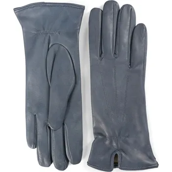 Rukavice Dámské kožené rukavice s rozparkem a slabou podšívkou Barva: Modrá, Velikost: 8,5