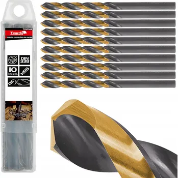 Vrták VRTÁKY DO KOVU HSS 6.10MM ČERNO-ZLATÉ SPIRÁLOVÉ PRAVOŘEZNÉ 10 KS