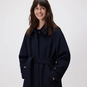 Reserved - Kabát ze směsi vlny - tmavomodrá - 048HV-59X - 048HV-59X-XL