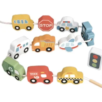 Dřevěná hračka Navlékání Doprava
