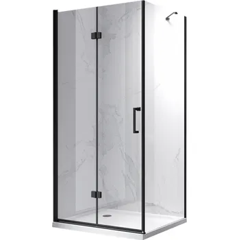 BPS-koupelny Obdélníkový sprchový kout HYD-OK20C 90x80 černá/transparent - bez vaničky