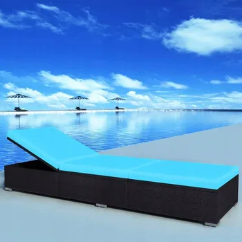 Zahradní lehátko VidaXL černé plast Lehátko