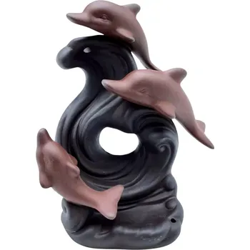 Aroma lampa Awm Fontána - stojan na vonné kužely Tekoucí dým Delfíni ve Vlnách