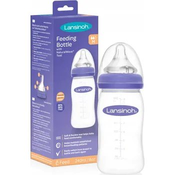 Kojenecká láhev Kojenecká láhev anti-colic Lansinoh Natural Wave 240 ml dudlík 3m+ M střední