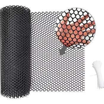 Plot TopTechnology 40x300cm Hexagonální plastový plot pro zahradničení a drůbež (černý)