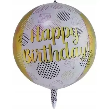 Balónek Fóliový balónek narozeninová koule Happy Birthday 45 cm