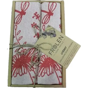 Utěrka Utěrka Luční kvítí - 2 ks v eko balení, červená