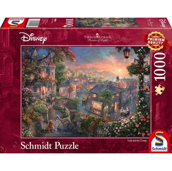 Lady a Tramp – Disney prémiové puzzle 1000 dílků | Thomas Kinkade, Schmidt Spiele