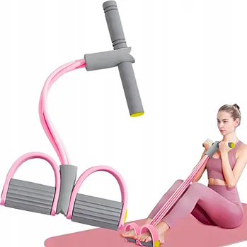 ODPOROVÁ GUMA NA CVIČENÍ RŮŽOVÁ POSILOVACÍ GUMA PRO TRÉNINK STEHEN, RUKOU, BŘICHA A NOHOU