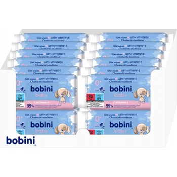Dětská kosmetika Bobini vlhčené ubrousky 99% Složek Přírodního Původu 60x24ks