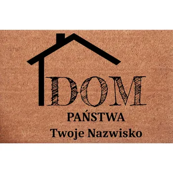 Kokosová rohožka ke dveřím Domov rodiny + Příjmení Dárek