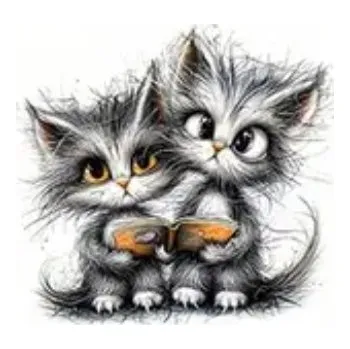 samolepka Samolepky - naježené kočky II (sada 5 ks)