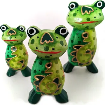 Žába sada Žabka originální sošky / Dřevo 14cm