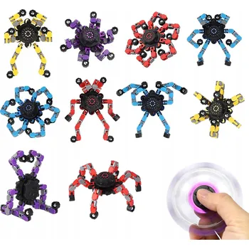 Gadget ANTISTRESOVÝ FIDGET SPINNER ROBOT KE SLOŽENÍ SENZORICKÁ HRAČKA 10 KS