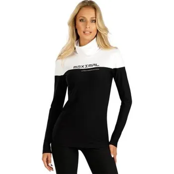 Dámský svetr Dámský vyteplený rolák Litex 7E132 tisk černá S