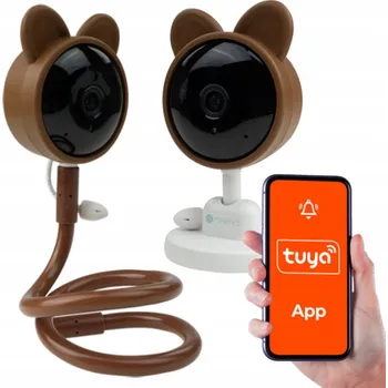 Zabezpečení domácnosti Elektronická chůvička s kamerou, medvídek, ovládání WiFi, aplikace TUYA + 2x držák