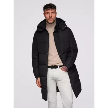 Pánský zimní kabát Pánský kabát OMBRE OM-JALJ-0309 BLACK XXL