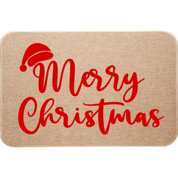 Rohožka Vánoční rohožka ke dveřím ze lnu Veselé Vánoce