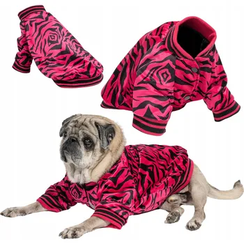Obleček pro psa Sametová bomber mikina pro psa PINK ZEBRA Růžová L