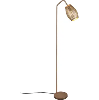 Stojací lampa Stojací lampa Bidar, měděný kov/dřevo