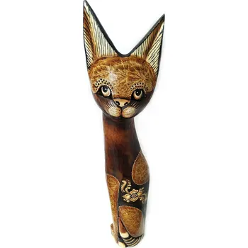 Kočka 4 Socha XL Dřevo 80 cm