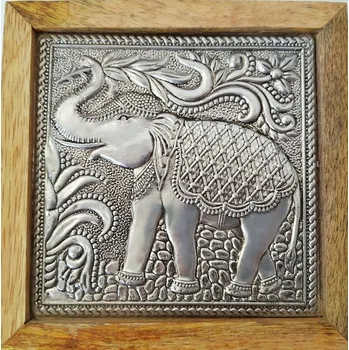 Šperkovnice Slon silver Dřevo kov 13cm