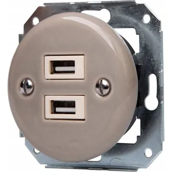 Elektrická zásuvka USB zásuvka do zdi JLM šedá