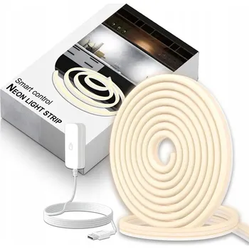 LED páska LED neonová páska 5V 2m bílá 3000K 4000K 6000K se senzorem pohybu PIR a USB napájením