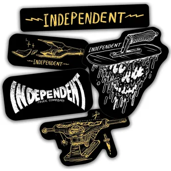 samolepka INDEPENDENT samolepka - Bratrud Notebook White Vinyl Sticker Black/Yellow/White (157741)