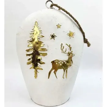 Vánoční dekorace Kovový zvonek 24x10x32,5 cm, vánoční dekorace