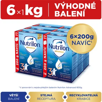 Kojenecká výživa Nutrilon 3 Advanced DUO balení 6 x 1 kg