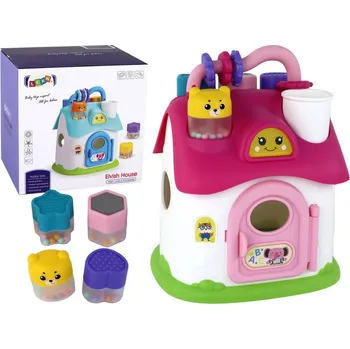 Hračka Domeček Třídič Interaktivní Růžový Puzzle Edukační