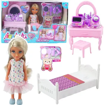 Panenka Sada Panenka Ankiki Postýlka Toaletní stolek Se Zrcadlem Příslušenství