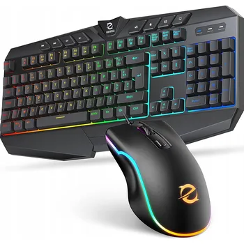 Klávesnice Francouzská klávesnice AZERTY s podsvícením a herní myš