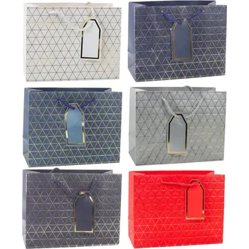 Dárková taška Dárková taška Geometrická Zlaté linie 23 x 18 x 10 cm