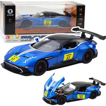 autíčko Kovové sportovní auto Světla Zvuky Pohon Modré 1:22