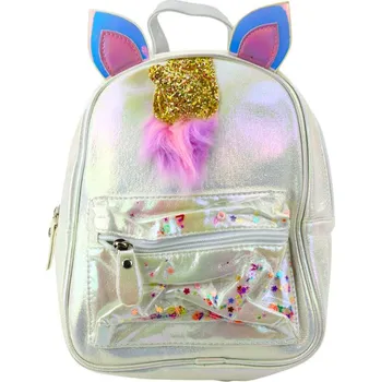 Dětský batoh Dětský batoh s rohem jednorožce Pohyblivé konfety Perleťový 25 cm 4,5 l