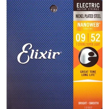 Struna pro kytaru a smyčcový nástroj Struny ELIXIR NanoWeb Nickel Plated (9-52) 7strunné