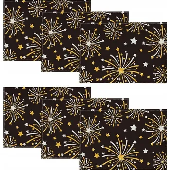 prostírání Látkové podložky na stůl s omyvatelným ohňostroj pro Nový rok 30x45 cm