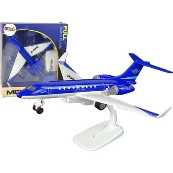 autíčko Osobní letadlo G-650 Pohon Zvuk Světla Kovové Modré