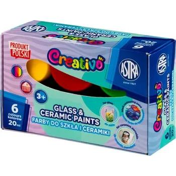 Výtvarná barva Barvy na sklo a keramiku ASTRA Creativo 6×20 ml, 301124006