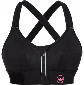 Podprsenka SPORTOVNÍ PODPRSENKA SHEFIT ČERNÁ S RŮŽOVOU, NASTAVITELNÁ, VELIKOST L, NA TRÉNINK DO POSILOVNY