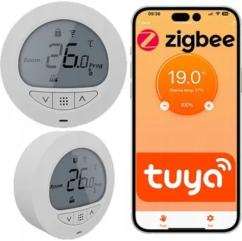 Zabezpečení domácnosti Regulátor s teplotním senzorem pro hlavice ZigBee Tuya