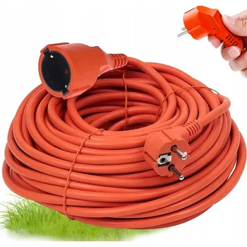 Napájecí kabel PRODLUŽOVACÍ KABEL ZAHRADNÍ STAVEBNÍ SILNÝ KABEL PRO SEKAČKY 20m