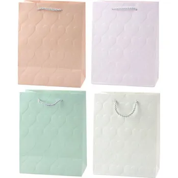 Dárková taška Dárková taška Elegantní Srdce Reliéfní Pastelová 23 x 18 x 10,5 cm