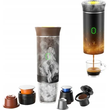 Kávovar Přenosný kávovar 72W Bezdrátová kapsle Mletá Káva do auta