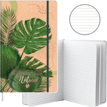 Zápisník Sešit Plánovač Linkovaný Listy Monstera Gumička A5 80 Listů