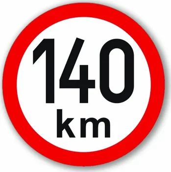 Samolepicí dekorace na vozidlo Samolepka reflexní rychlost 140 km, průměr 150 mm