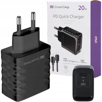 Rychlá USB-C nabíječka pro telefon QC PD + USB-C kabel 1m Encore Energy 20W